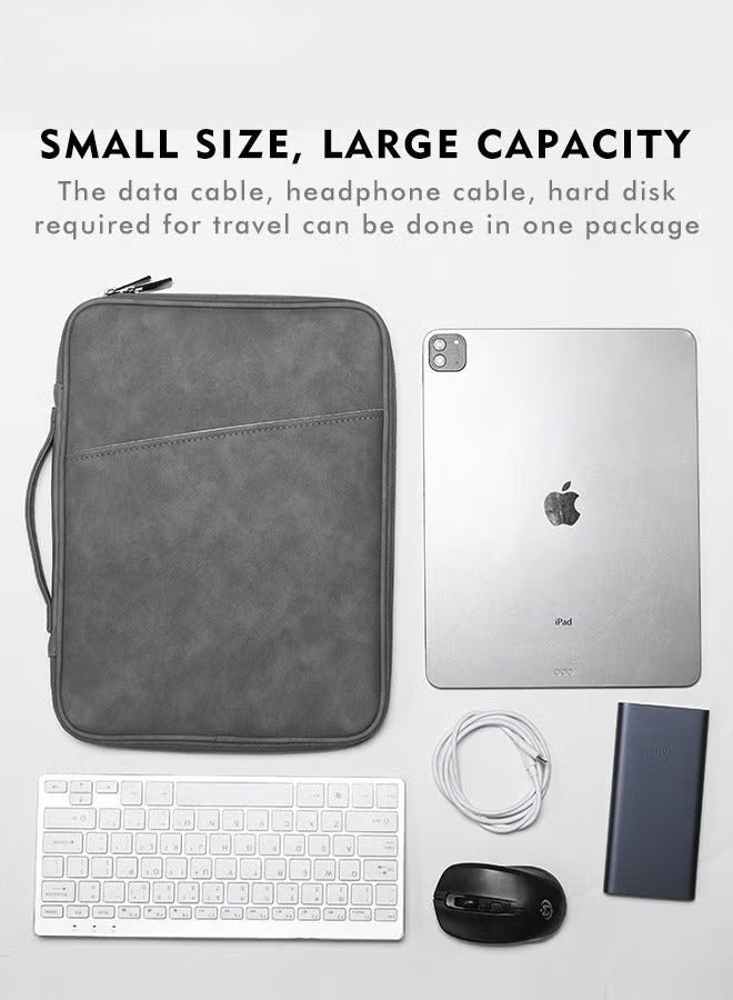 Nadrab 12.9 Inch Waterproof  Tablet Sleeve Bag, Leather Padded Laptop Briefcase, Handle Carrying Case, can be divided into partitions to store MacBook Air, iPad, mouse and data cables, etc. - Image 2